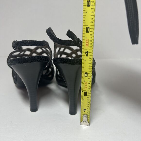 Worthington Women’s Black Faux Leather Slingback Shoes 3” Heels Sz 7 - Picture 6 of 11